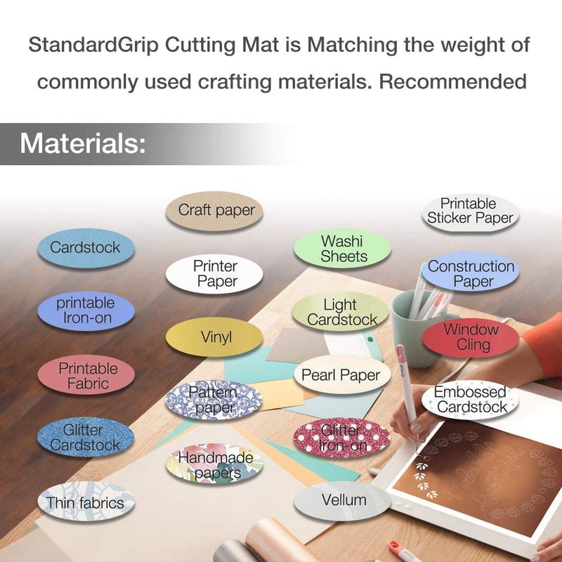 DOOHALO Cutting Mat Compatible with Cricut Explore Air2/One Maker Smart Cutting Machine Expression 12 X 12 inch 3 Pack Replacement Adhesive Vinyl Mats Black Color Standard Grip Cutting (Black) - Image 3